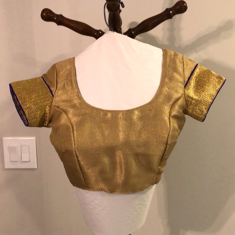 Gold and Blue Saree/Sari Set
